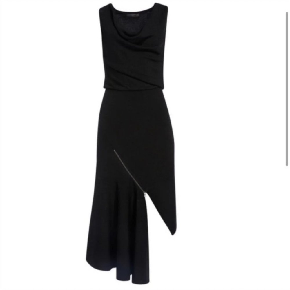 NWT Alice + Olivia Black Cowl Dress